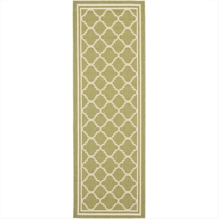 Safavieh 2 Ft. -4 In. X 6 Ft. -7 In. Runner Indoor-Outdoor Courtyard- Green And Beige- Machine Made Rug CY6918-244-27